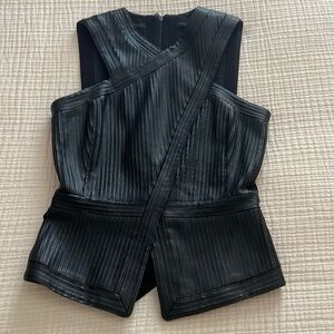 Leather zip vest